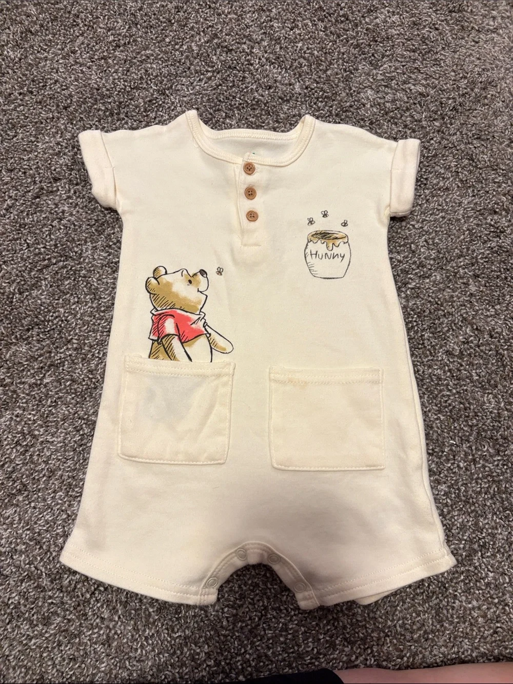 Target Cream Winnie the Pooh Short Sleeve Bodysuit